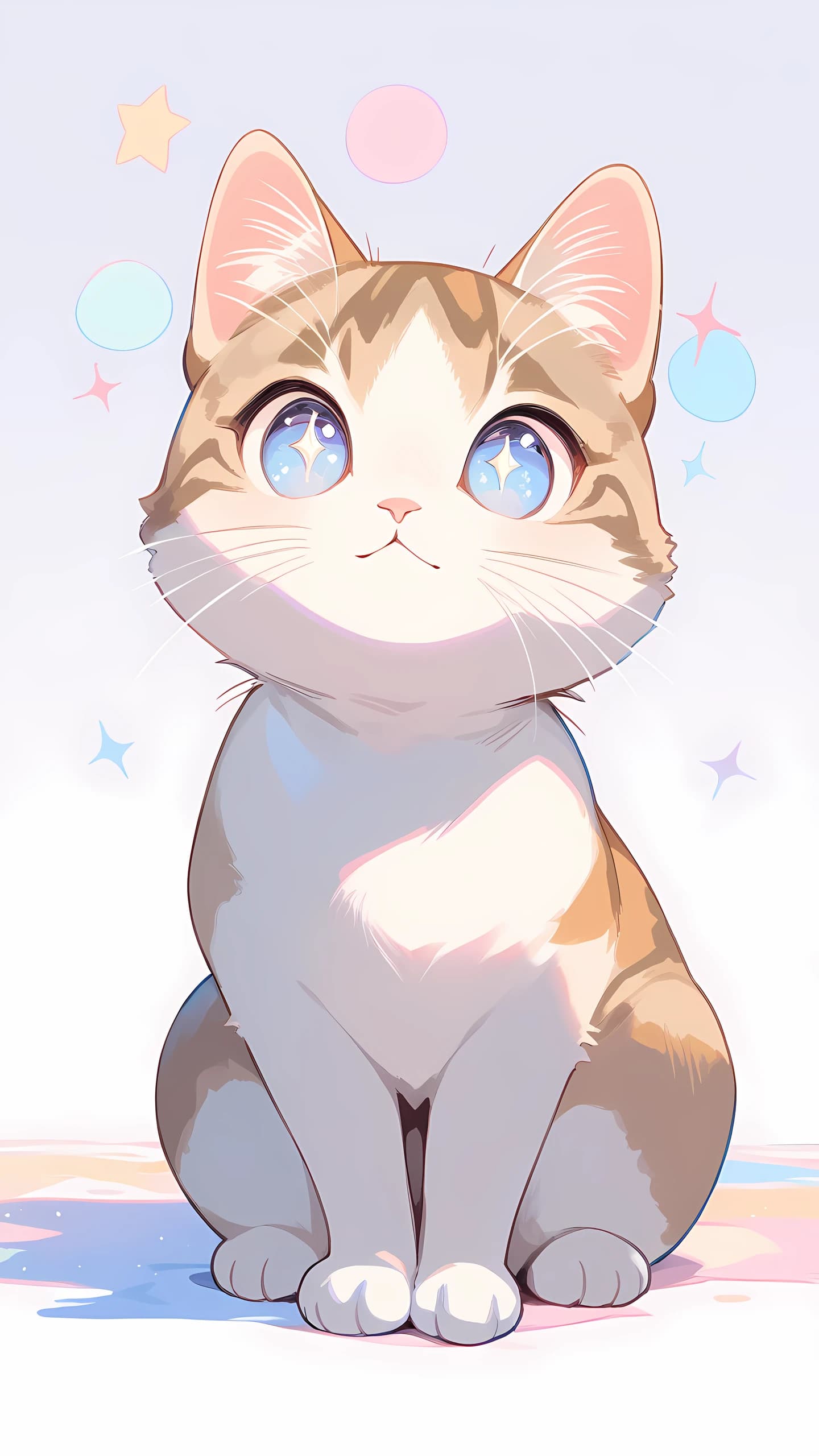 Kawaii Cat Wallpaper Pastel 1440×2560 anime wallpaper