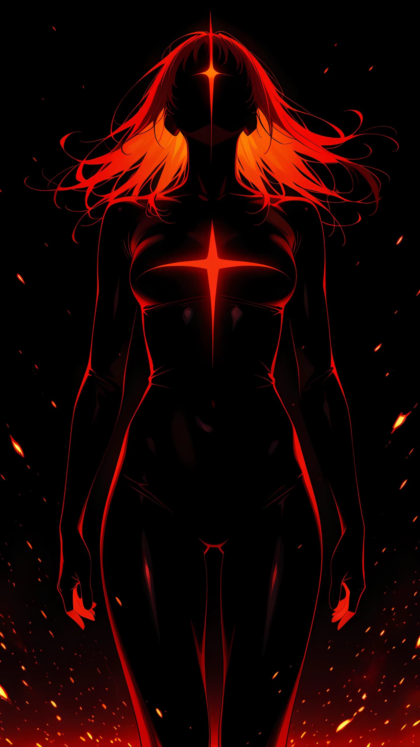 Black Anime Wallpaper Red Accent 1440×2560 anime wallpaper