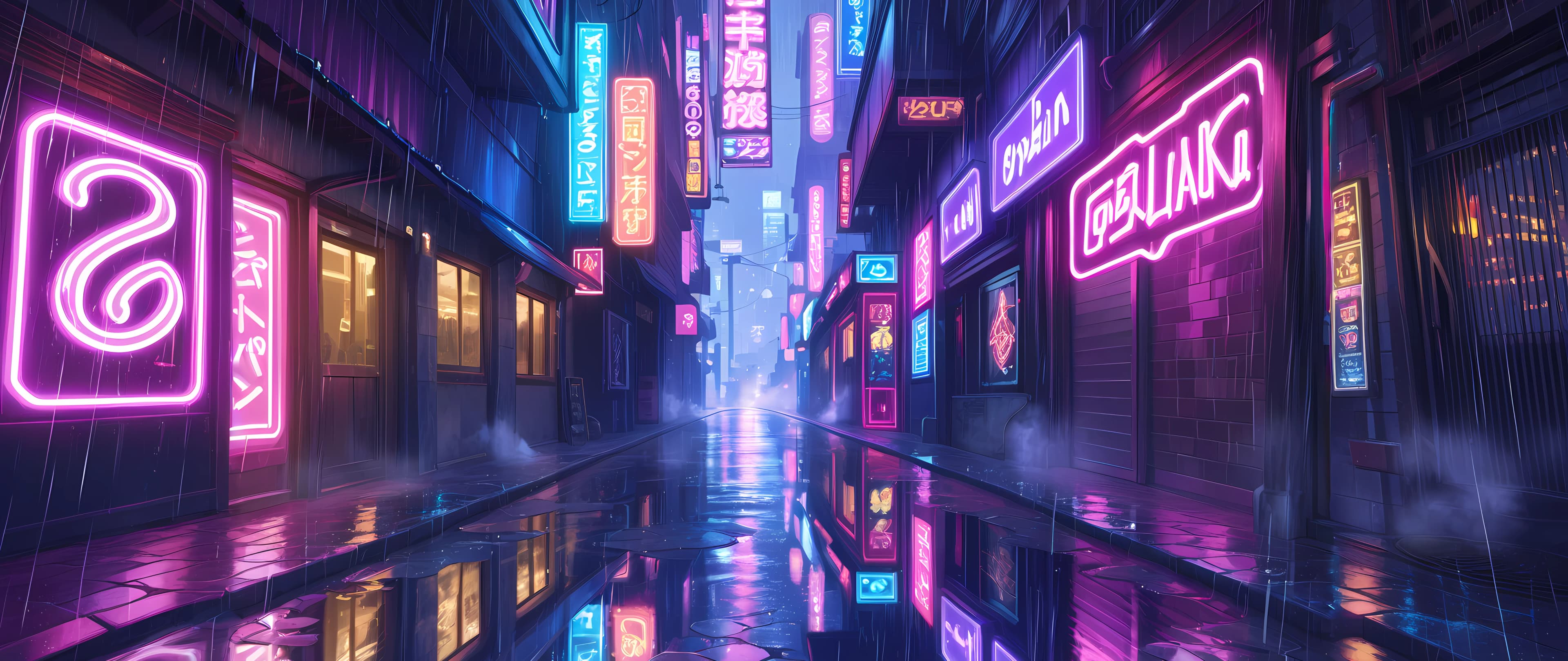 Cyberpunk Anime Wallpaper Neon City Ultrawide 5120×2160 anime wallpaper