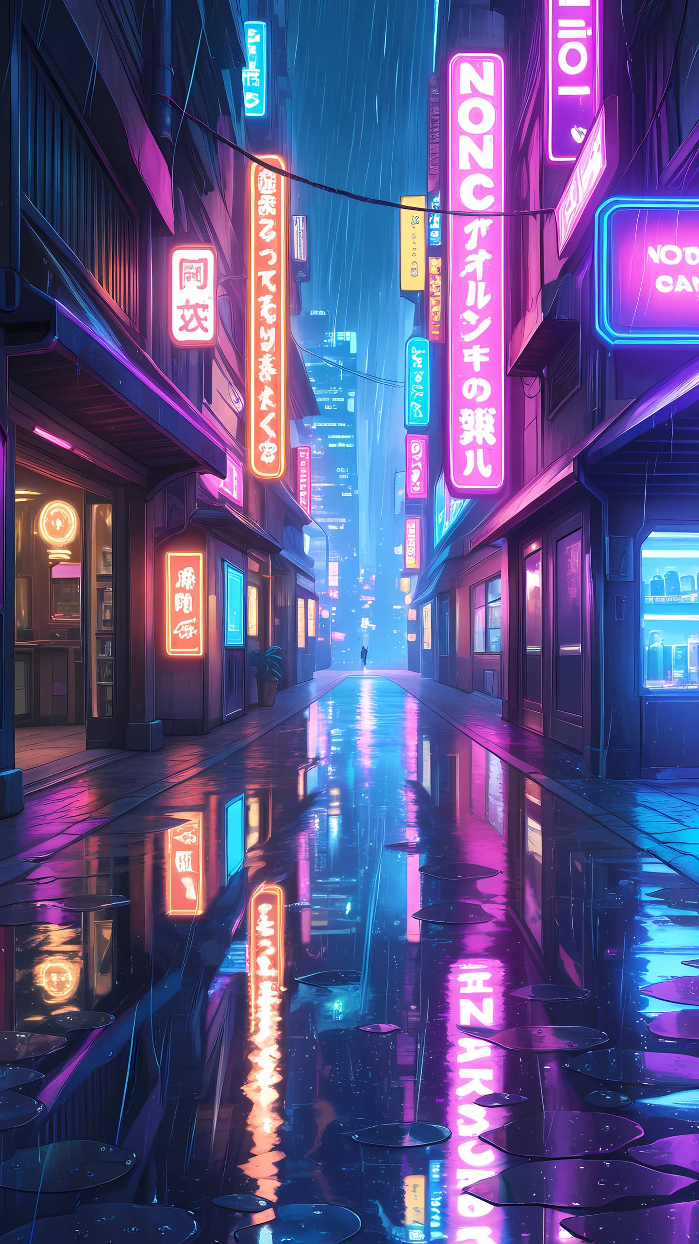 Cyberpunk Anime Wallpaper Neon City 1440×2560 anime wallpaper