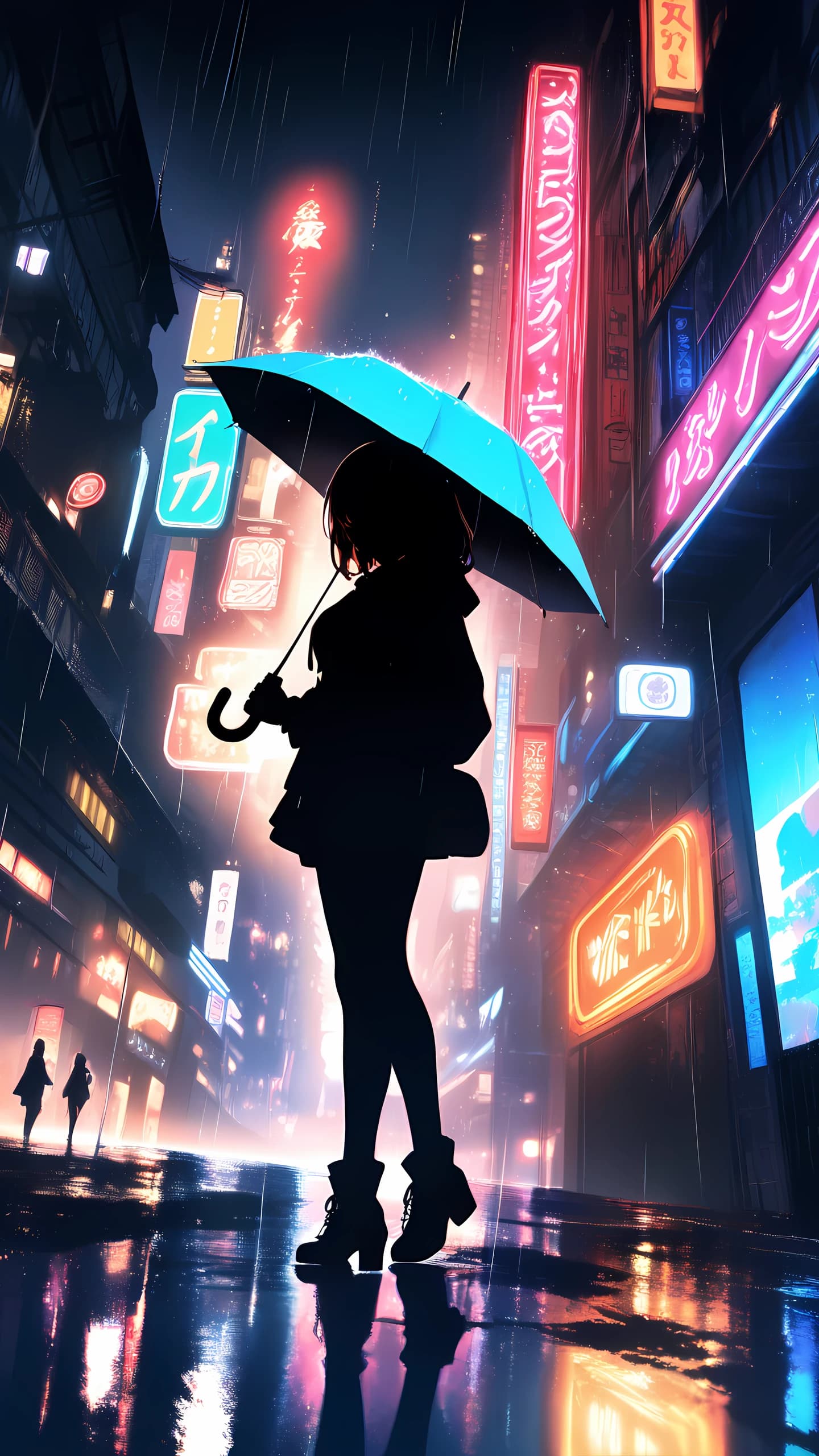 Dark Anime Wallpaper Rainy Night 1440×2560 anime wallpaper