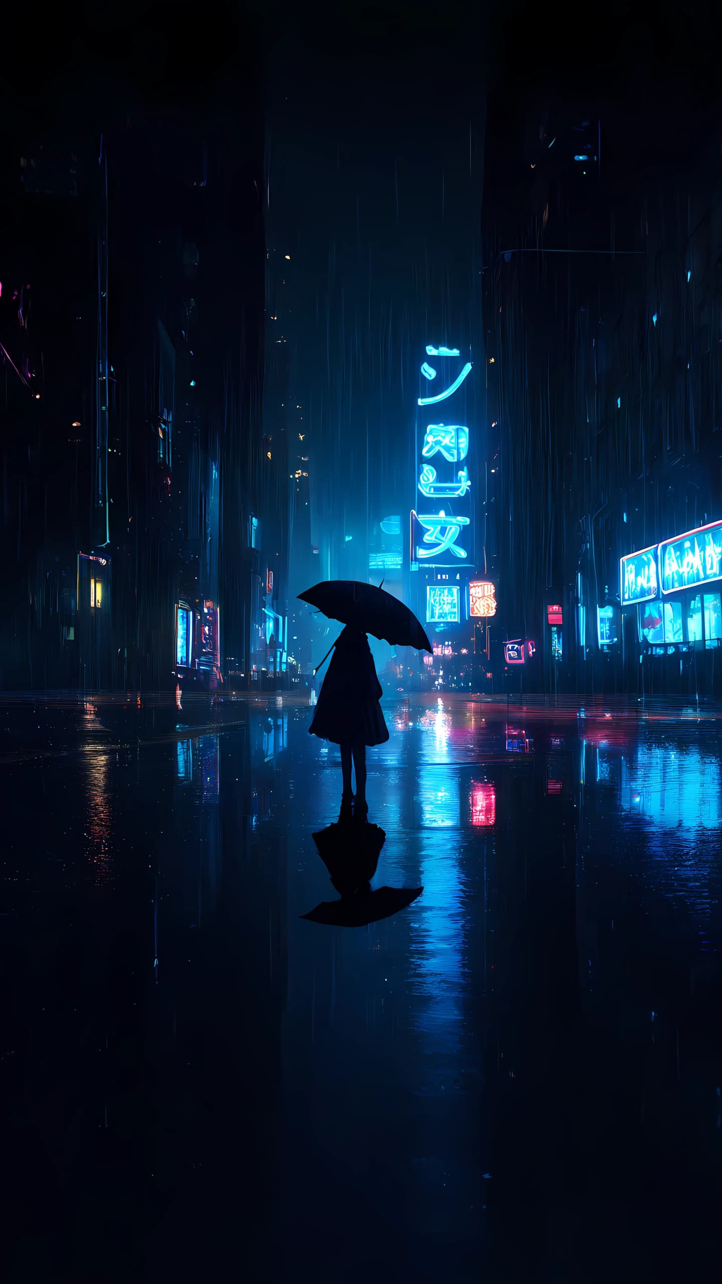 Dark Anime Wallpaper Rainy Night 1440×2560 anime wallpaper