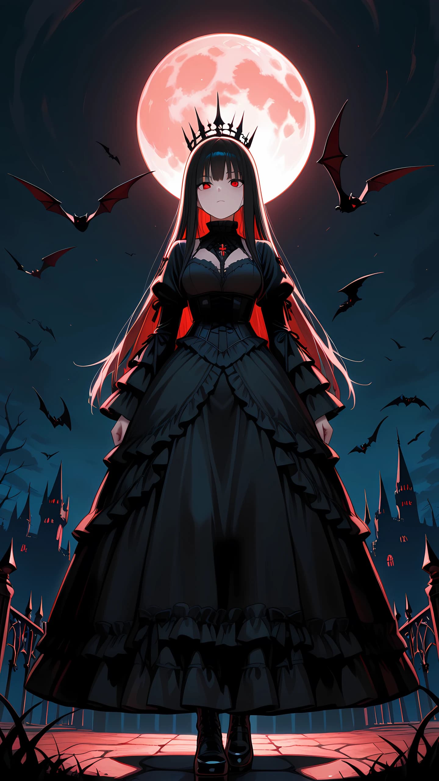 Gothic Anime Wallpaper Moon Castle 1440×2560 anime wallpaper