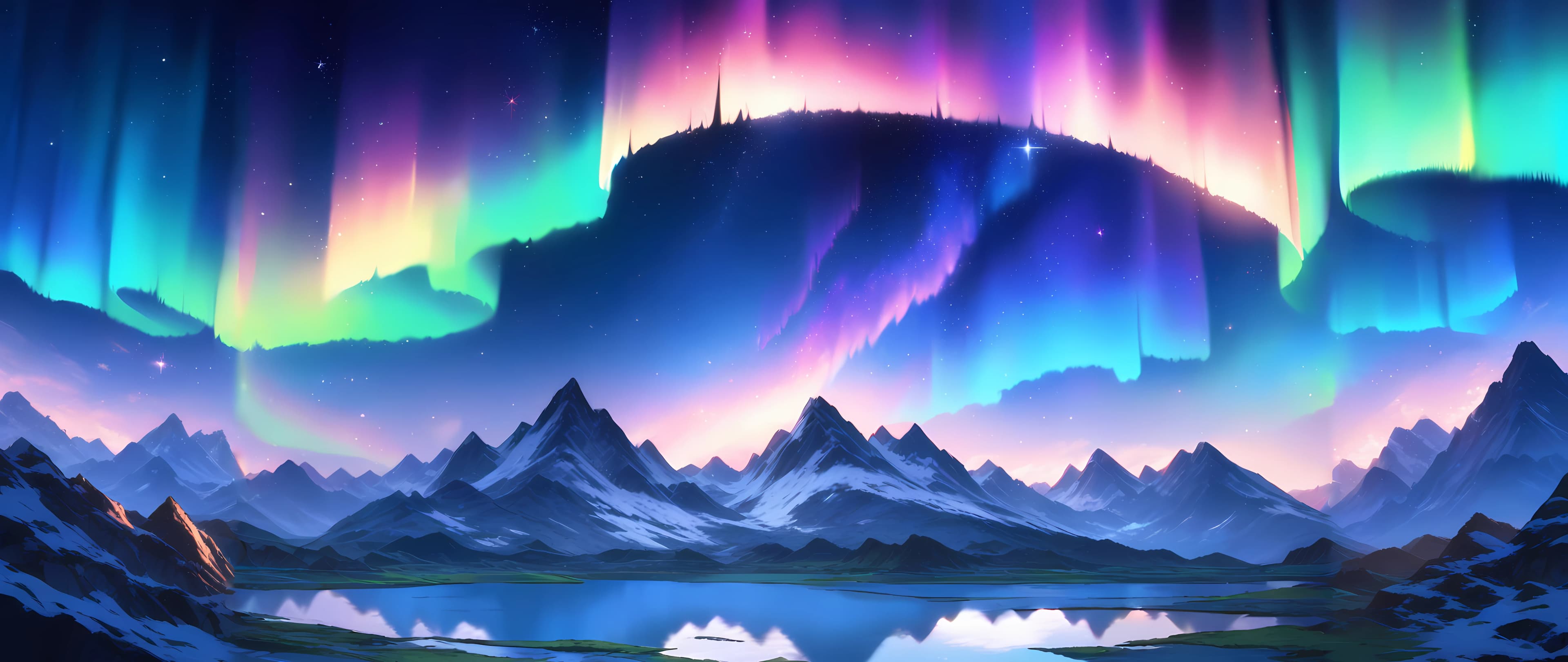 Anime Landscape Wallpaper Starry Night Ultrawide 5120×2160 anime wallpaper