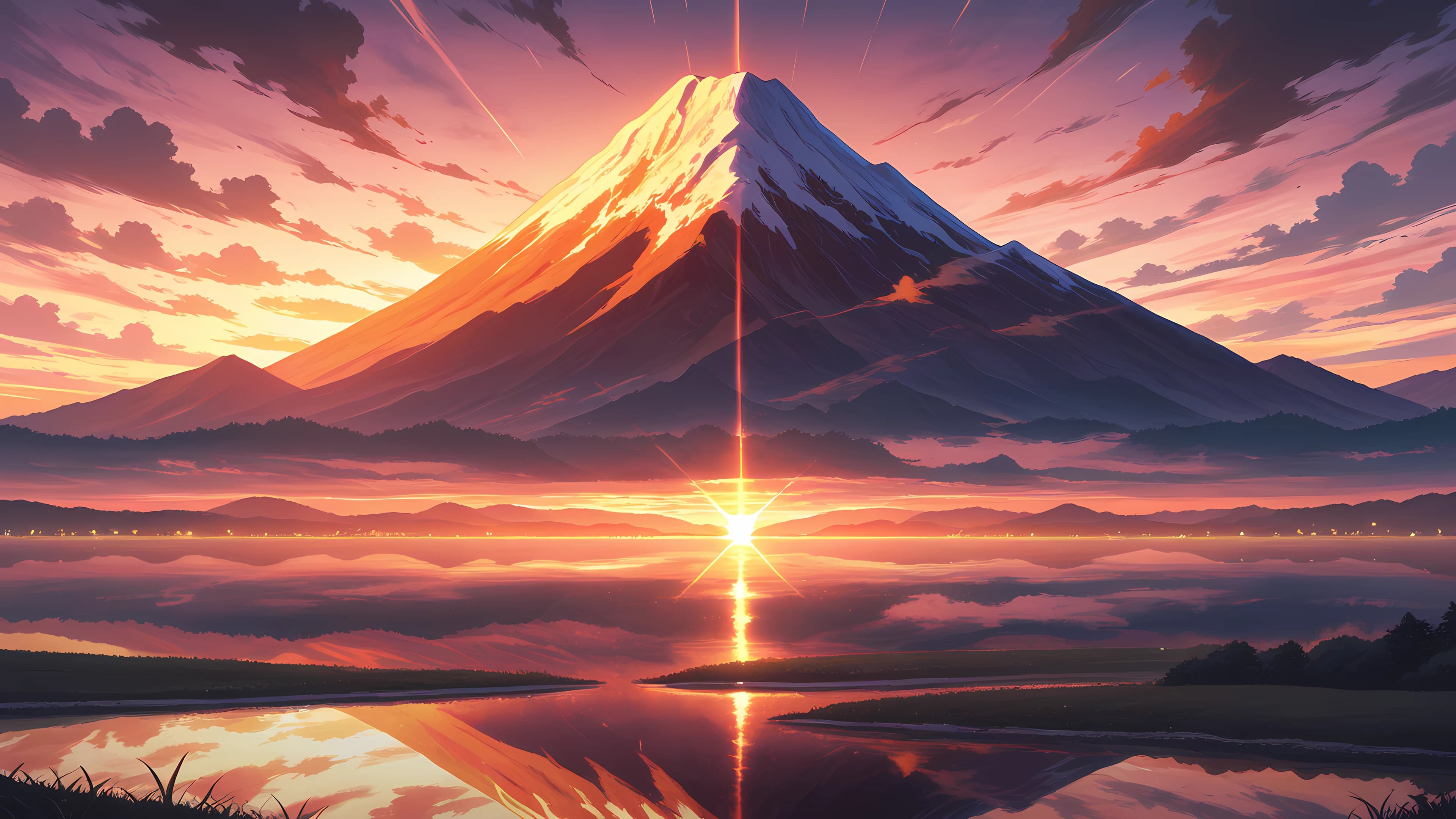 Anime Scenery Wallpaper Sunset 4K 3840×2160 anime wallpaper