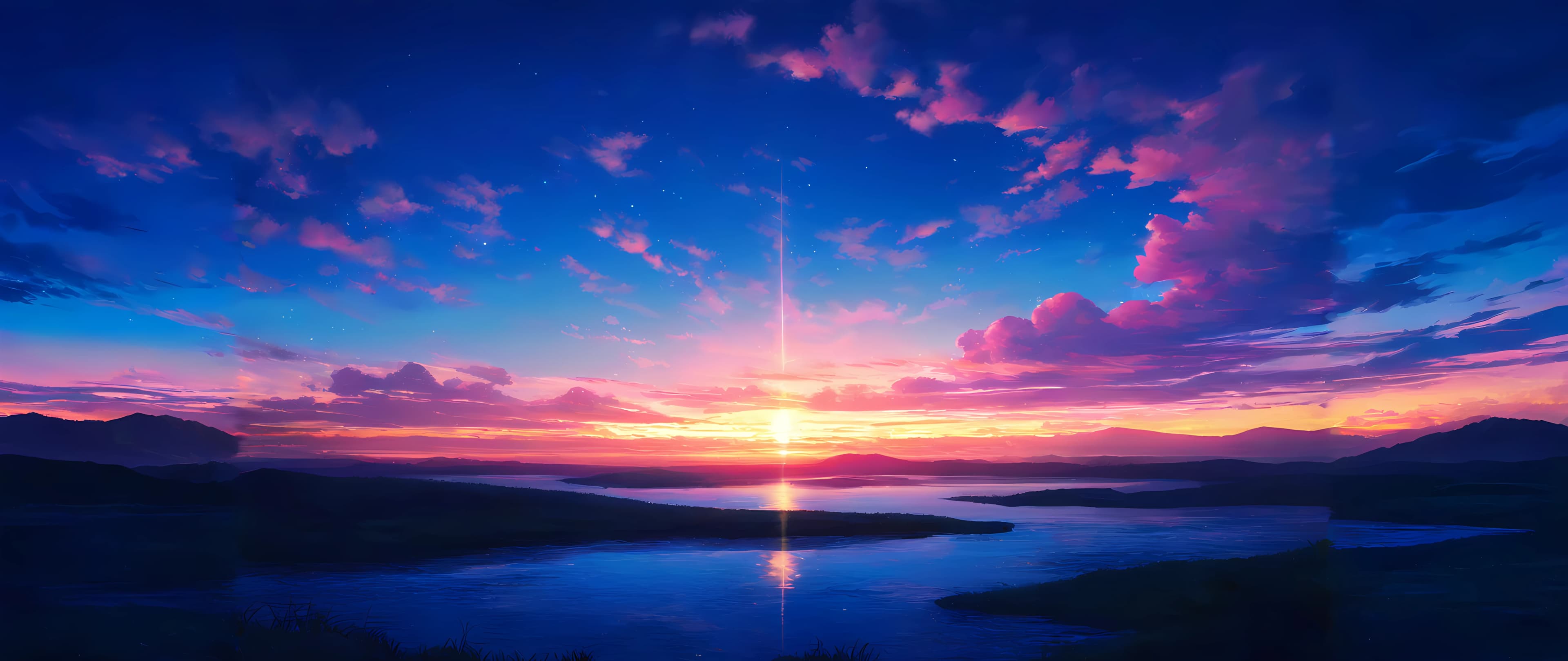 Anime Scenery Wallpaper Sunset Ultrawide 5120×2160 anime wallpaper