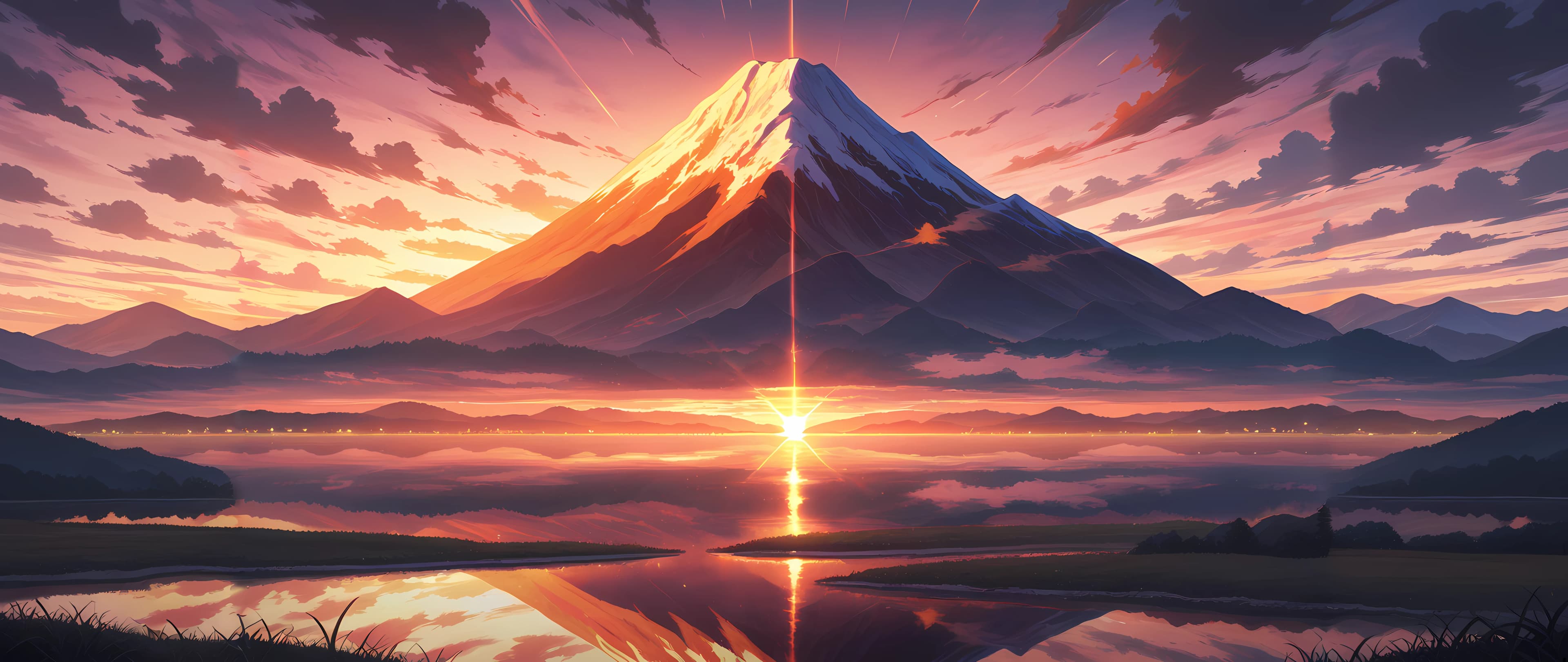Anime Scenery Wallpaper Sunset Ultrawide 5120×2160 anime wallpaper